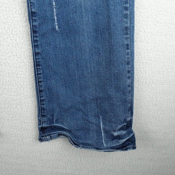 Vintage Blue Jeans Womens 9 10 Bootcut Medium Wash Distressed Beaded 90s Y2K - Picture 3 of 11